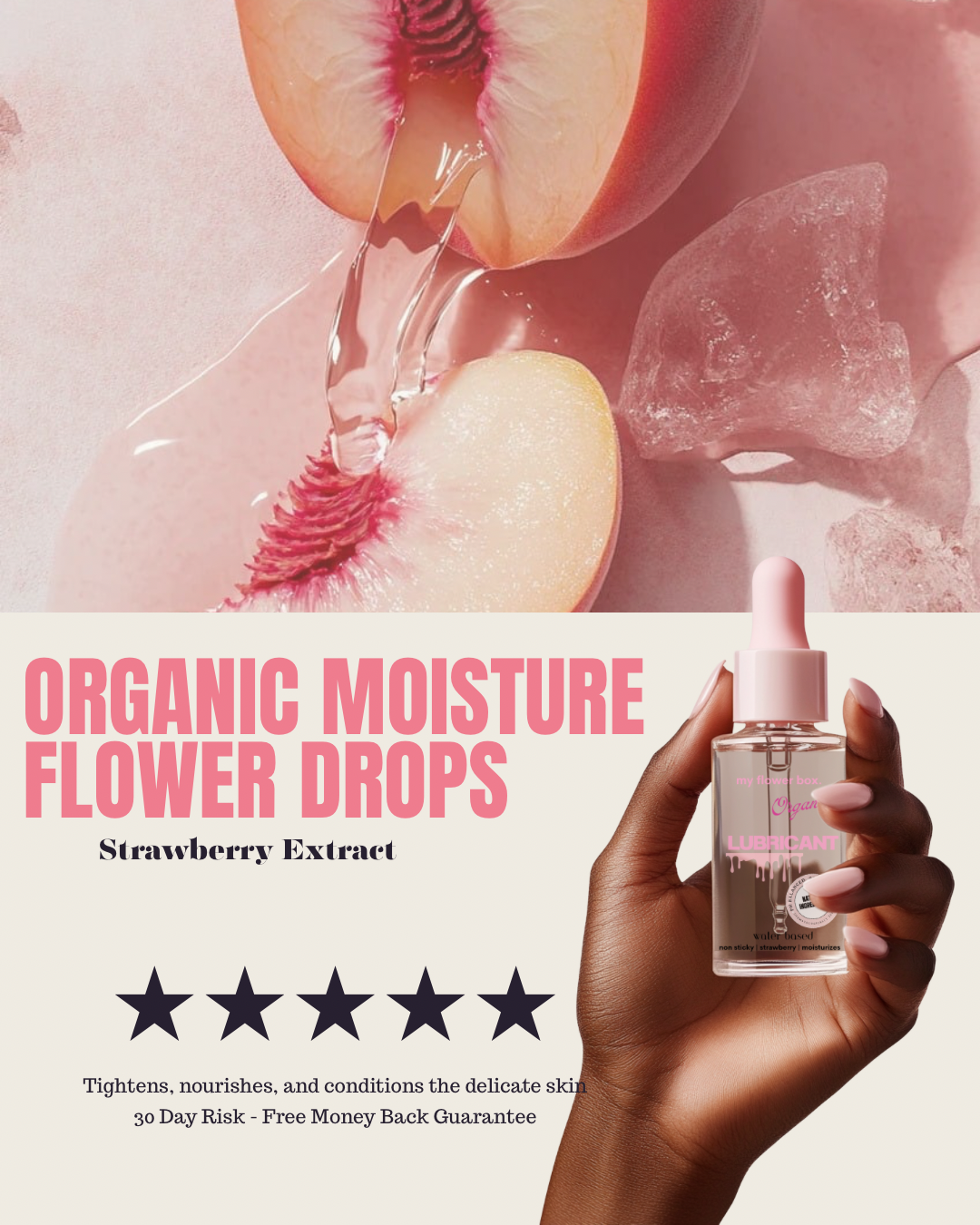 ORGANIC MOISTURE FLOWER DROPS- STRAWBERRY EXTRACT